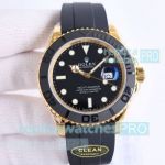 AAA Swiss Replica Rolex Yacht-Master 3235 Gold and OysterFlex Watch NEW 42mm